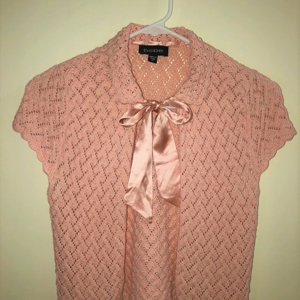 Bebe Knitted Mini Cardigan Dusty Rose